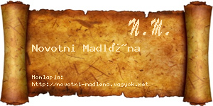 Novotni Madléna névjegykártya